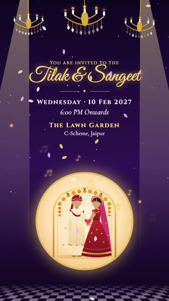 Ananya and Kabir video invite: Tilak & Sangeet